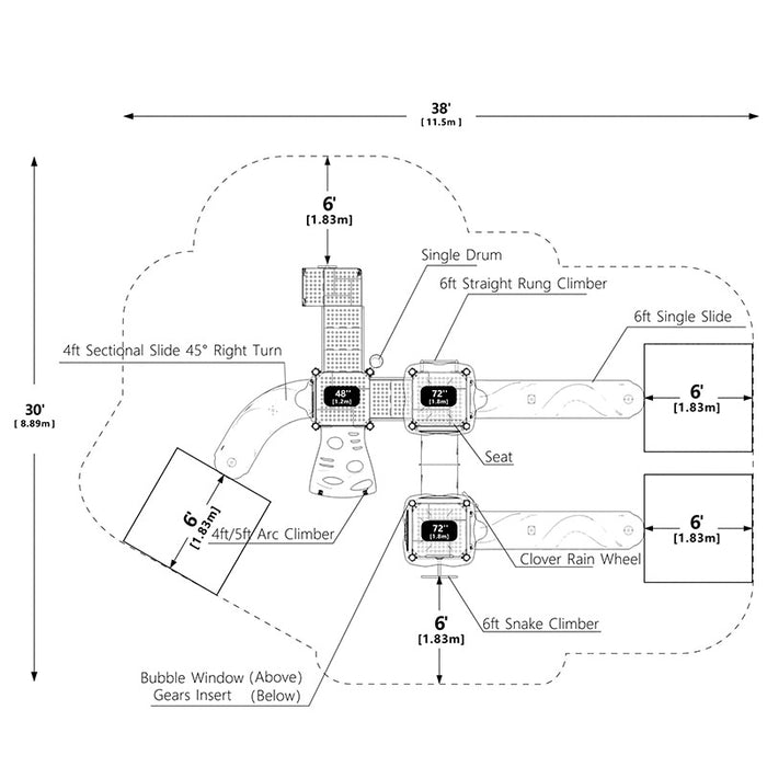 Wisdom Commercial Ridge Racer Playground Structure WKP35-0112