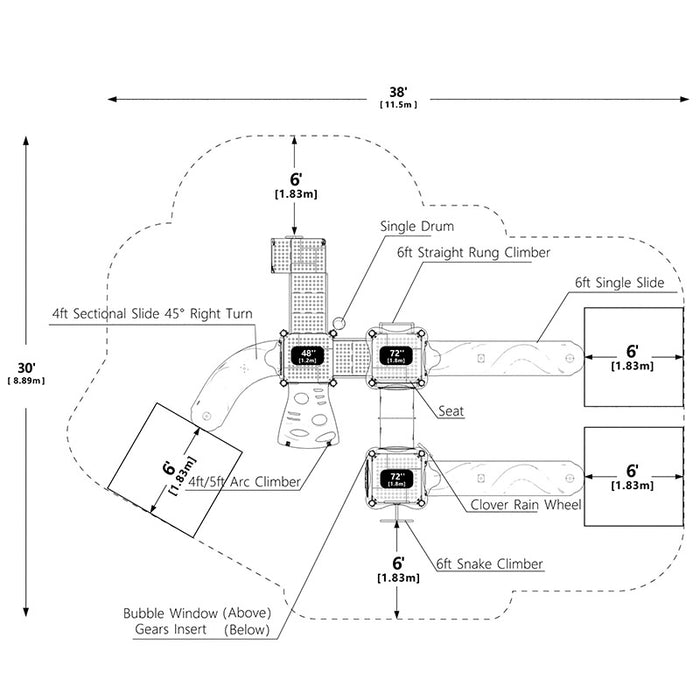 Wisdom Commercial Ridge Racer Playground Structure WKP35-0112