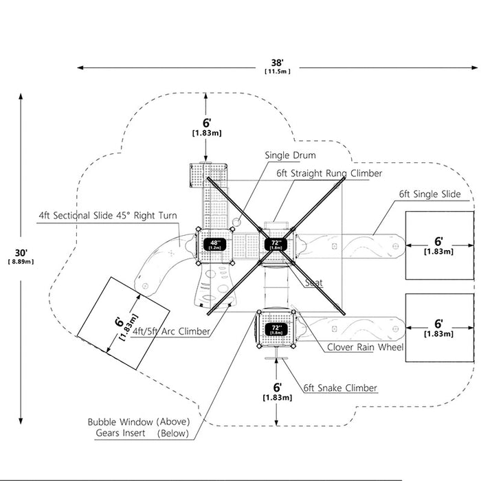 Wisdom Commercial Ridge Racer Playground Structure WKP35-0112