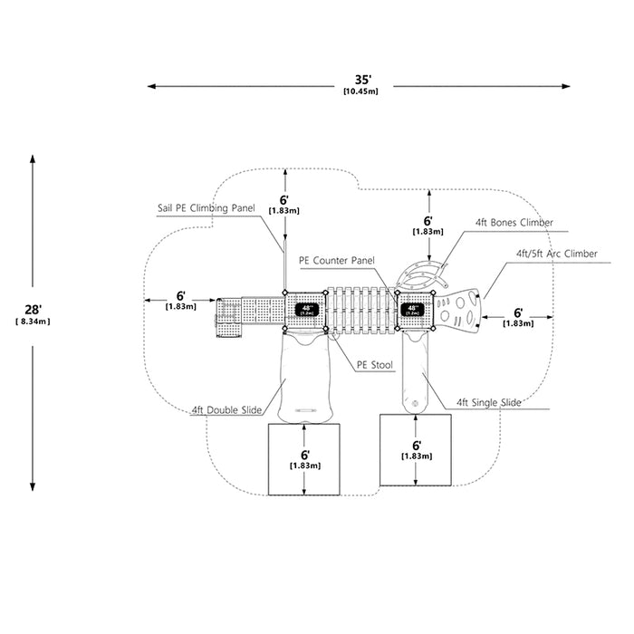 Wisdom Commercial Bluewater Cove Playground Structure WKP35-0130