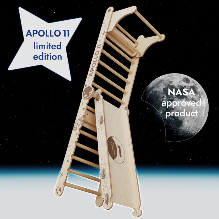 Goodevas Etsy Apollo Swedish Wall / Climbing ladder for Little Austronauts + Moon swing Set + Slide Board 3IN1SWCSB-N-et