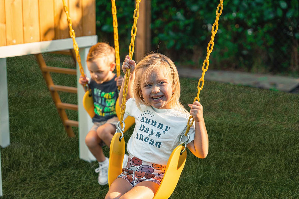 Avenlur Forest - Modern Backyard Outdoor Swing Set 2 Swings And Trapeze Bar AVNLR-MDRN-SWNG-M-V3-NY