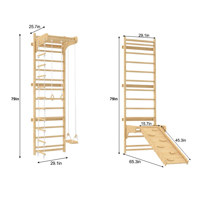 Avenlur Betula Swedish Wall Ladder & Indoor Wooden Climber for Kids – Home Gym Playset AVNLR-BETULA