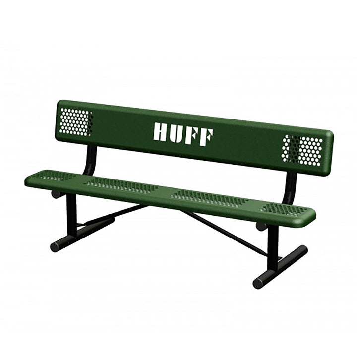 Kidstuff Playsystems 6ft Steel Bench with Custom Text for Name 52106