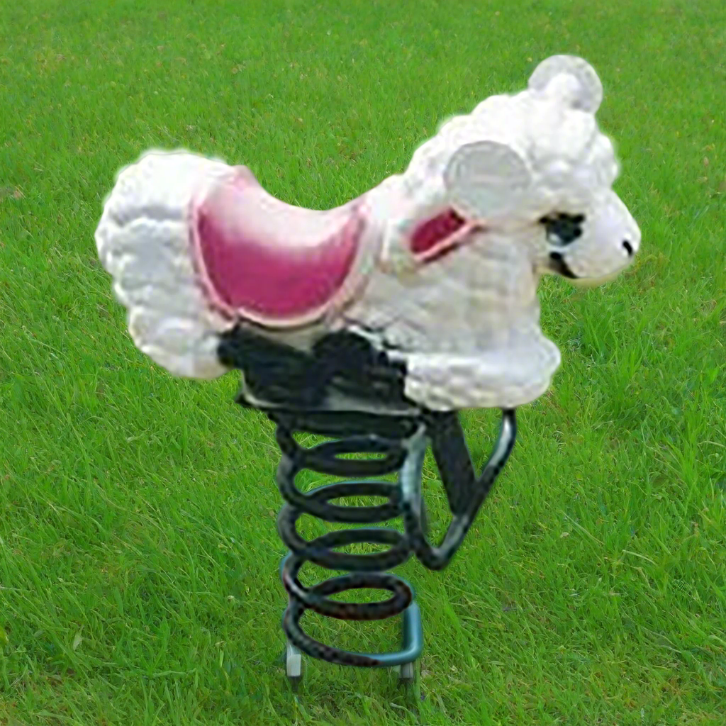 Kidstuff Playsystems Fun-A-Mal Molded Aluminum Spring Lamb 9736