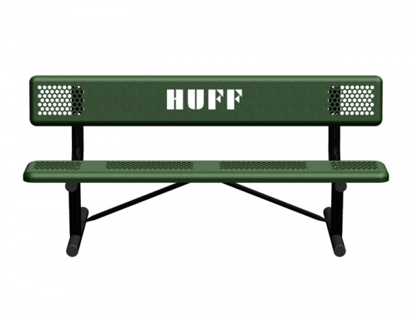 Kidstuff Playsystems 6ft Steel Bench with Custom Text for Name 52106