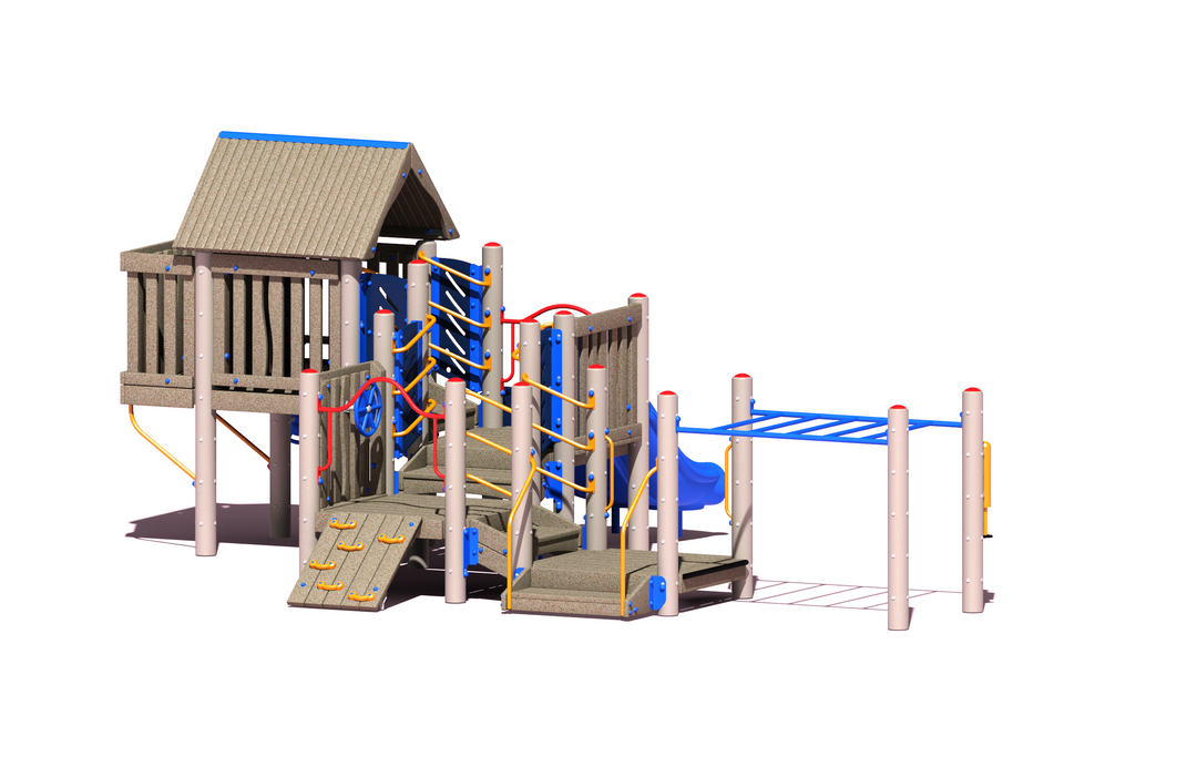 BigToys Townhouse- Accessible Freestanding EarlyWorks Structures EC-680-10, MEC-680-10