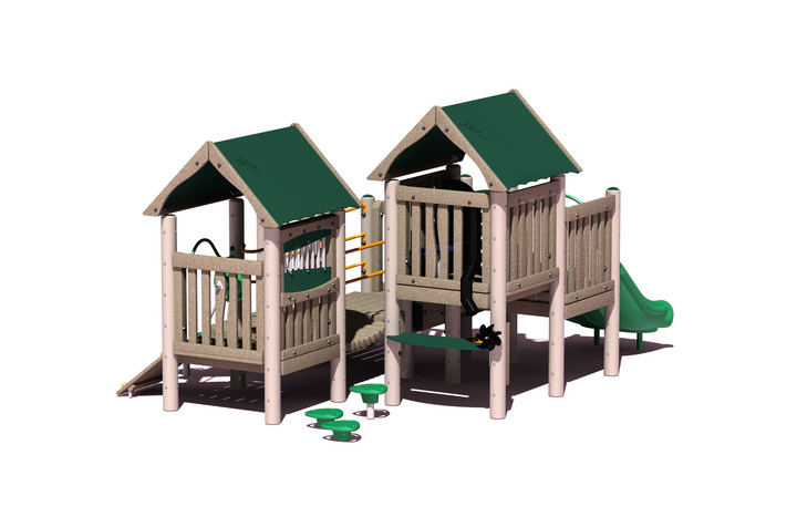 BigToys Hamlet (Blue & Green Roof) Freestanding EarlyWorks Structures EC-735, MEC-735