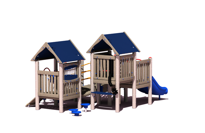 BigToys Hamlet (Blue & Green Roof) Freestanding EarlyWorks Structures EC-735, MEC-735