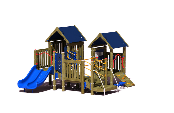 BigToys Hamlet (Blue & Green Roof) Freestanding EarlyWorks Structures EC-735, MEC-735