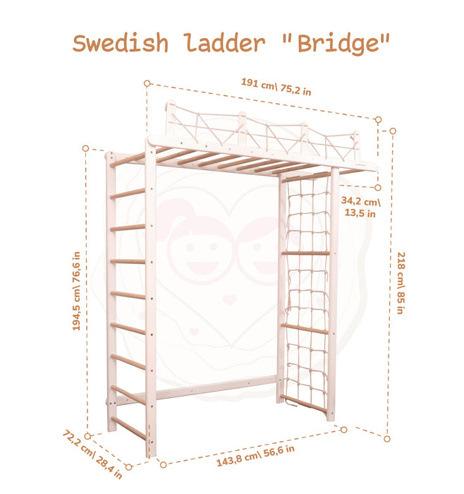 Wood and Hearts Indoor Monkey Bars