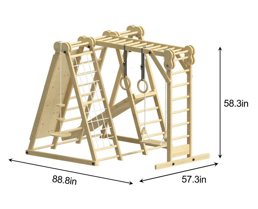 Avenlur Chestnut - 8-in-1 Jungle Gym for Toddlers AVNLR-WD-CLBR