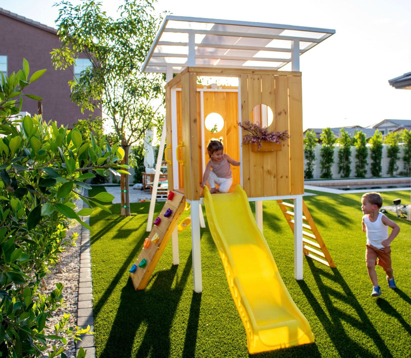 Avenlur Forest - Modern Backyard Outdoor Swing Set 2 Swings And Trapeze Bar AVNLR-MDRN-SWNG-M-V3-NY
