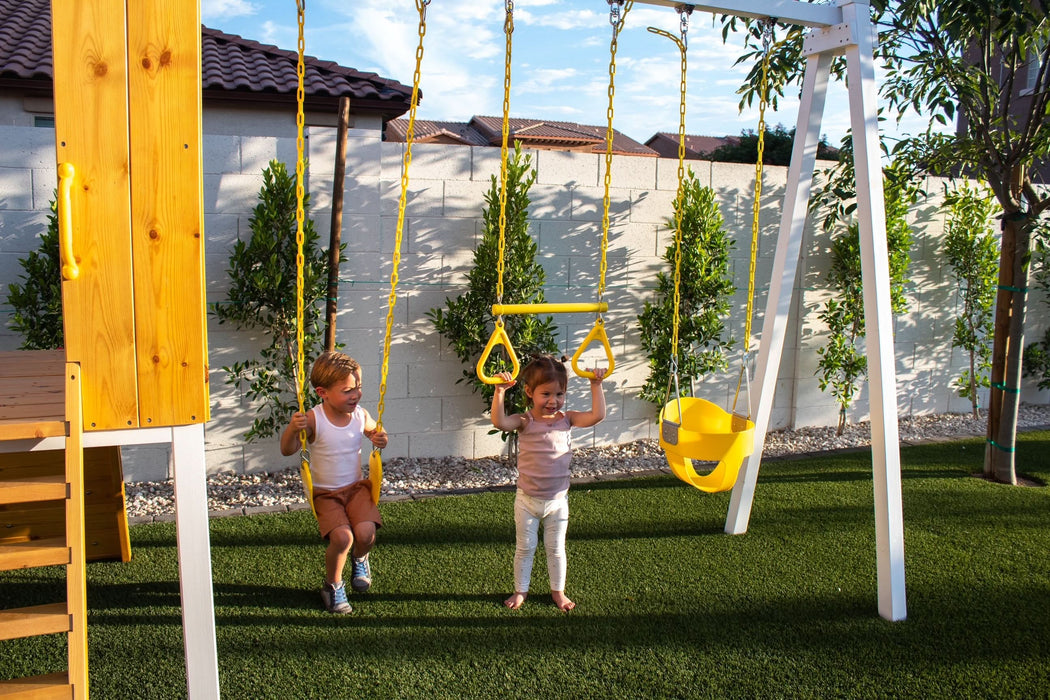 Avenlur Forest - Modern Backyard Outdoor Swing Set 2 Swings And Trapeze Bar AVNLR-MDRN-SWNG-M-V3-NY