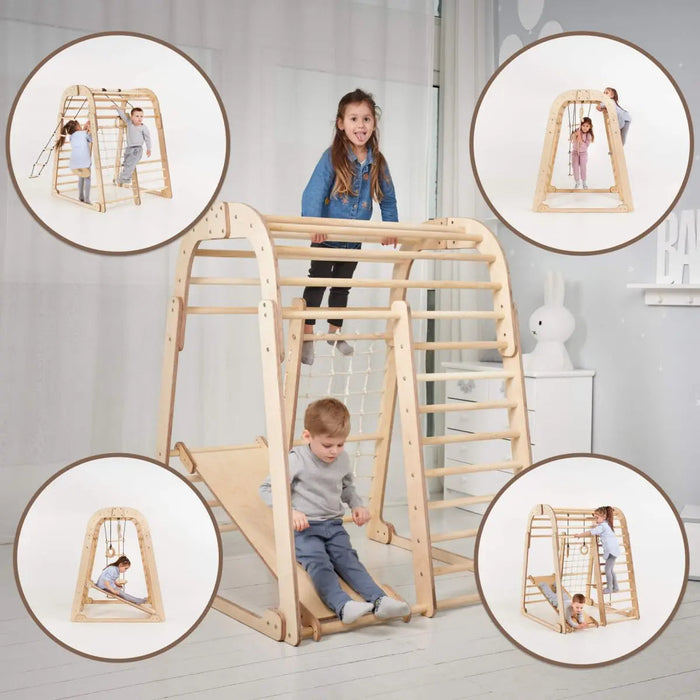 Goodevas Etsy Indoor Wooden Playground for Children - 6in1 Playground + Swings Set + Slide Board IWPC-6IN1-et