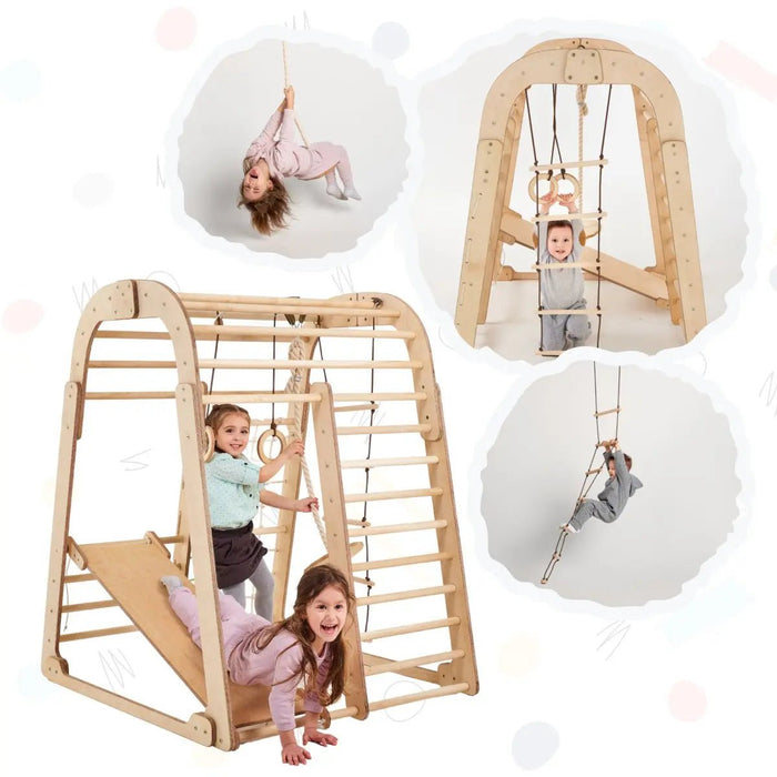 Goodevas Etsy Indoor Wooden Playground for Children - 6in1 Playground + Swings Set + Slide Board IWPC-6IN1-et