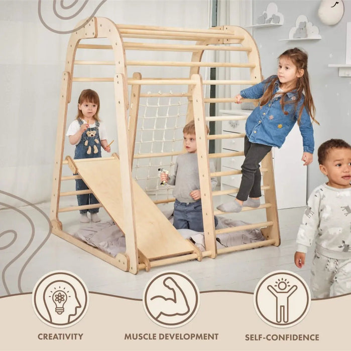 Goodevas Etsy Indoor Wooden Playground for Children - 6in1 Playground + Swings Set + Slide Board IWPC-6IN1-et