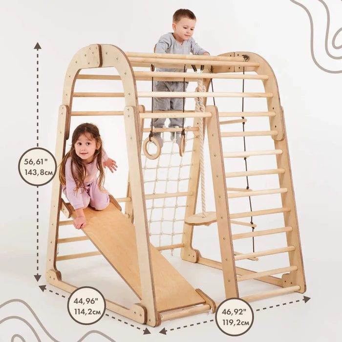Goodevas Etsy Indoor Wooden Playground for Children - 6in1 Playground + Swings Set + Slide Board IWPC-6IN1-et