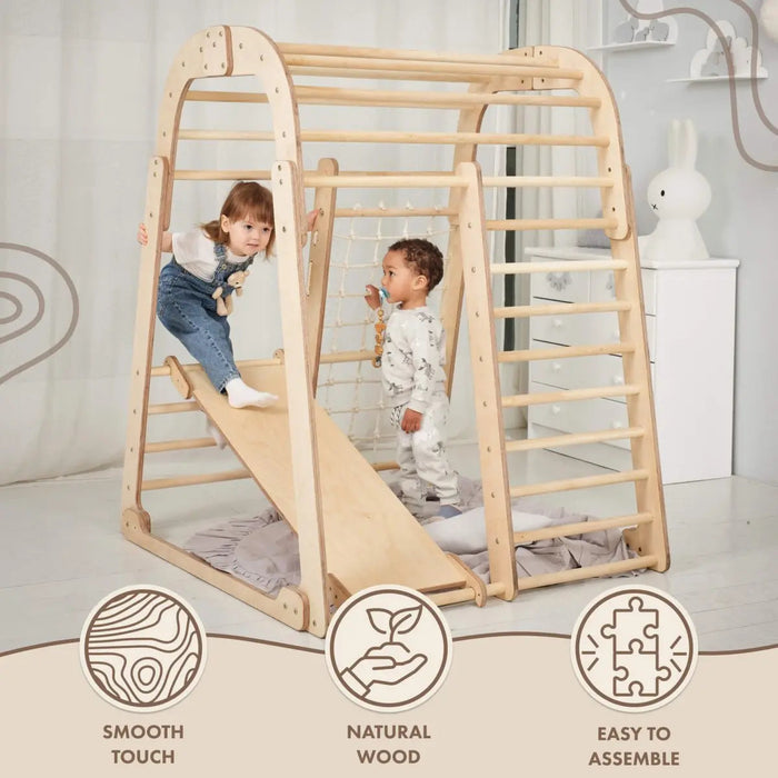 Goodevas Etsy Indoor Wooden Playground for Children - 6in1 Playground + Swings Set + Slide Board IWPC-6IN1-et