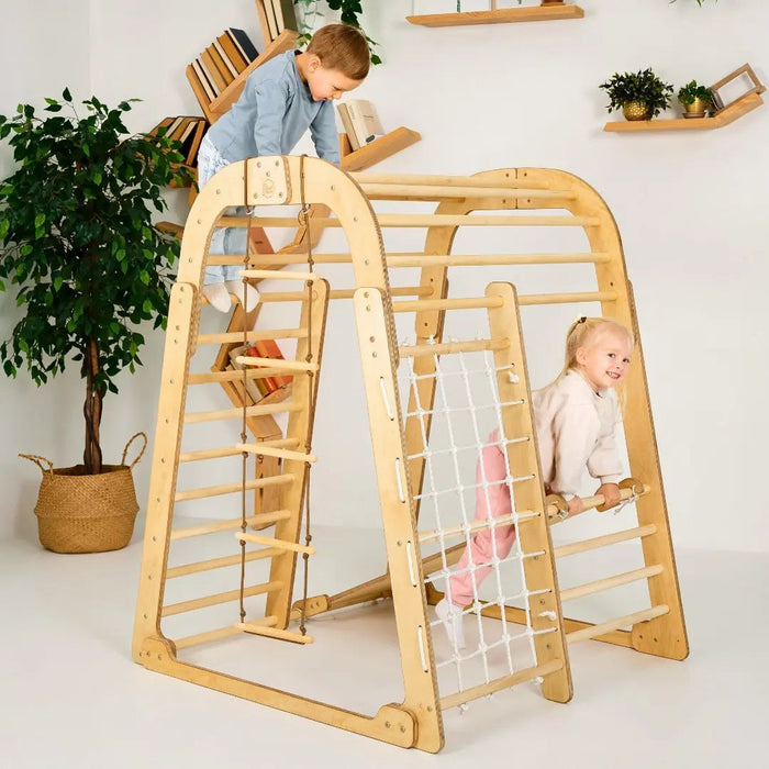 Goodevas Etsy Indoor Wooden Playground for Children - 6in1 Playground + Swings Set + Slide Board IWPC-6IN1-et
