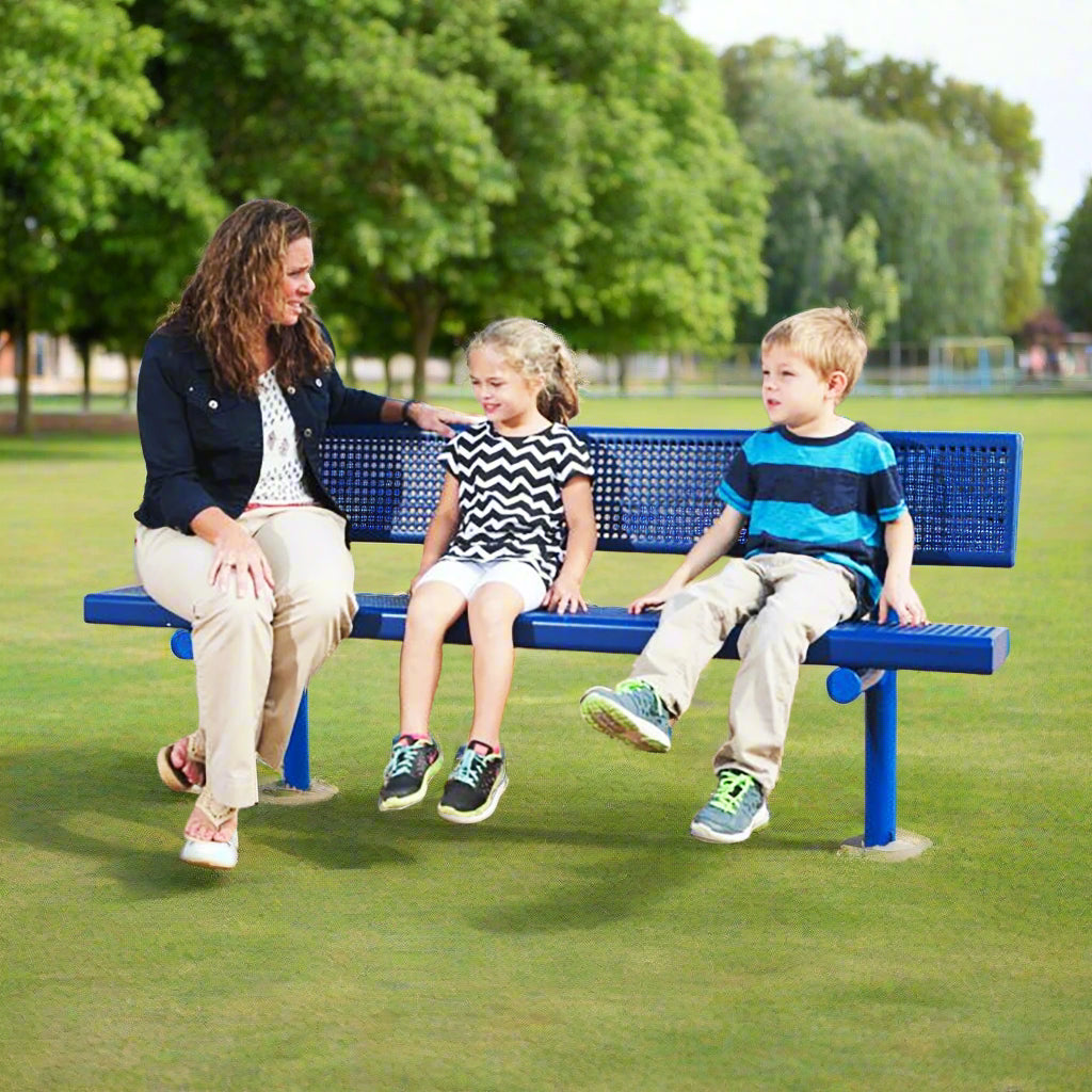 Kidstuff Commercial Playsystems 6ft PVC Steel Bench with Back 52206 ...