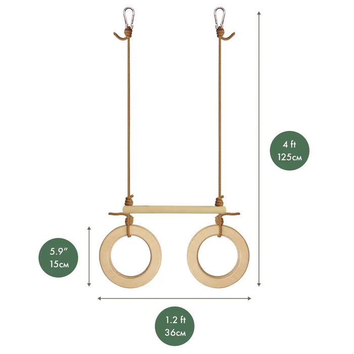 Goodevas Etsy Trapeze swing bar with rings TSBR-et