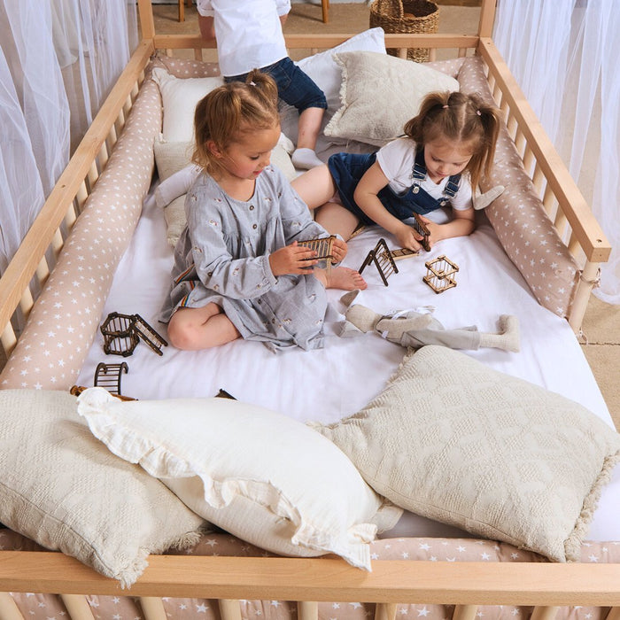 Goodevas Etsy Twin Size Montessori House Bed for Kids with Fence HBUS