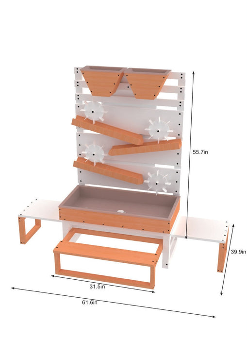 Avenlur Large Wooden Water Table – Multi-Level Sensory Play Station AVNLR-WD-WATERTBL-LG-SEA